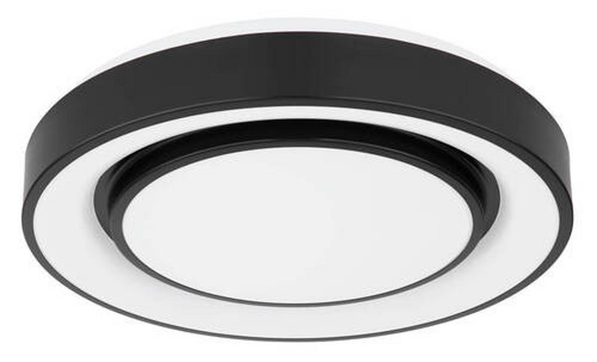LED-Deckenleuchte Sully Ø 38 cm mit Memory-Funktion - Opal/Schwarz, Design, Kunststoff/Metall (38/7.5cm) - Globo