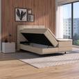 Polsterbett mit Matratze 140x200 London Beige - Beige/Schwarz, MODERN, Holzwerkstoff/Textil (140/200cm) - Luca Bessoni