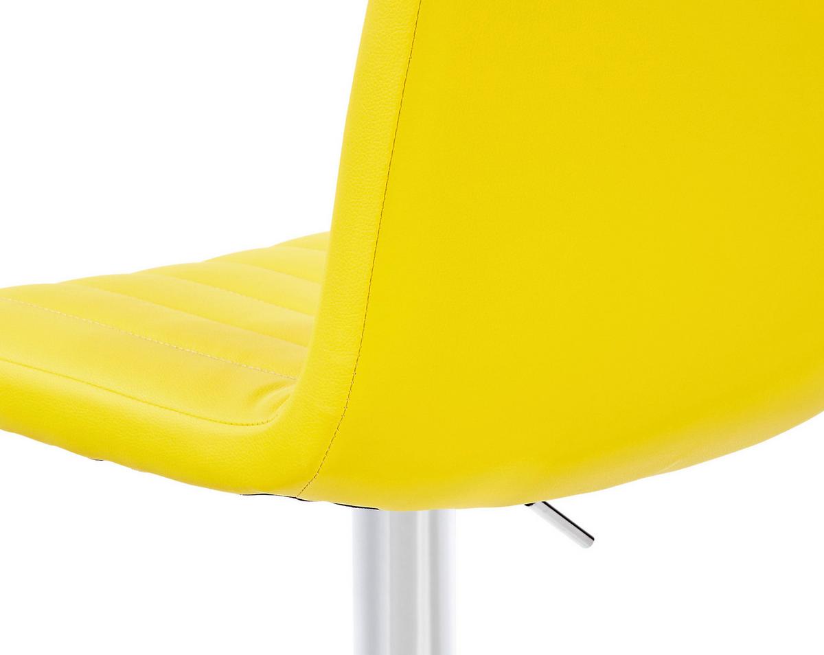 Barhocker höhenverstellbar mit Lehne Party Gelb/Chrom - Chromfarben/Gelb, MODERN, Textil/Metall (43/91-112/54cm) - MID.YOU