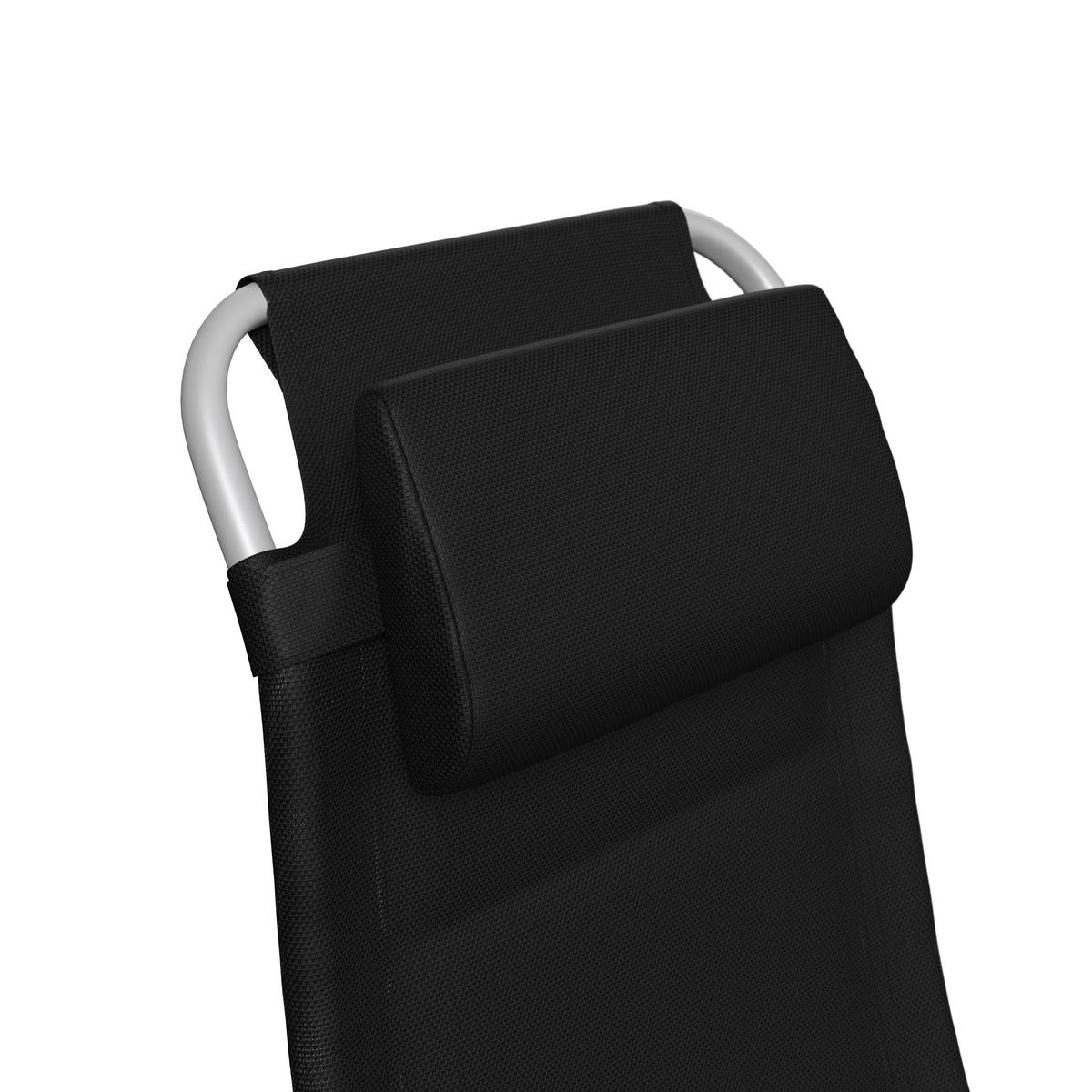 ZAHRADNÍ ŽIDLE GERI - černá/barvy stříbra, Basics, kov/textil (74/117/60cm)