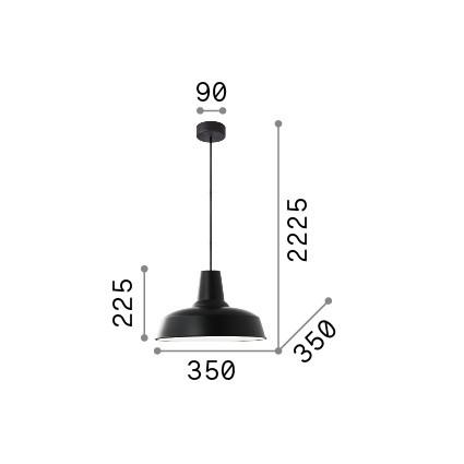 Hängeleuchte Bianco Weiß D: 35 cm - Weiß, Basics, Metall (35/47,5-222,5cm) - Ideal Lux