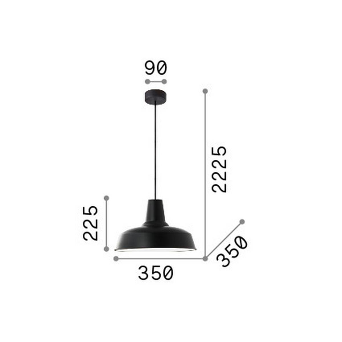 Hängeleuchte Nero Schwarz D: 35 cm - Schwarz, Design, Metall (35/47,5\222,5cm) - Ideal Lux