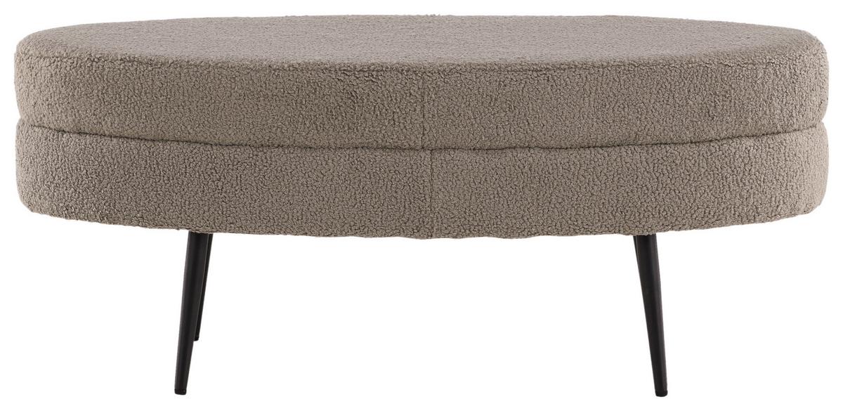 Hockerbank Otto - Greige/Schwarz, Design, Textil/Metall (100/41/40cm) - Livetastic