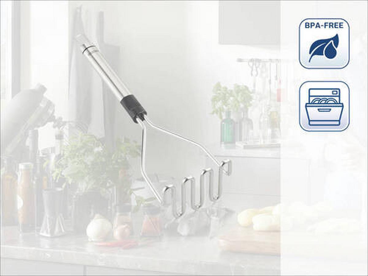 Kartoffelstampfer Camilla - Edelstahlfarben/Schwarz, KONVENTIONELL, Kunststoff/Metall (28,5/8,5/6cm) - Leifheit