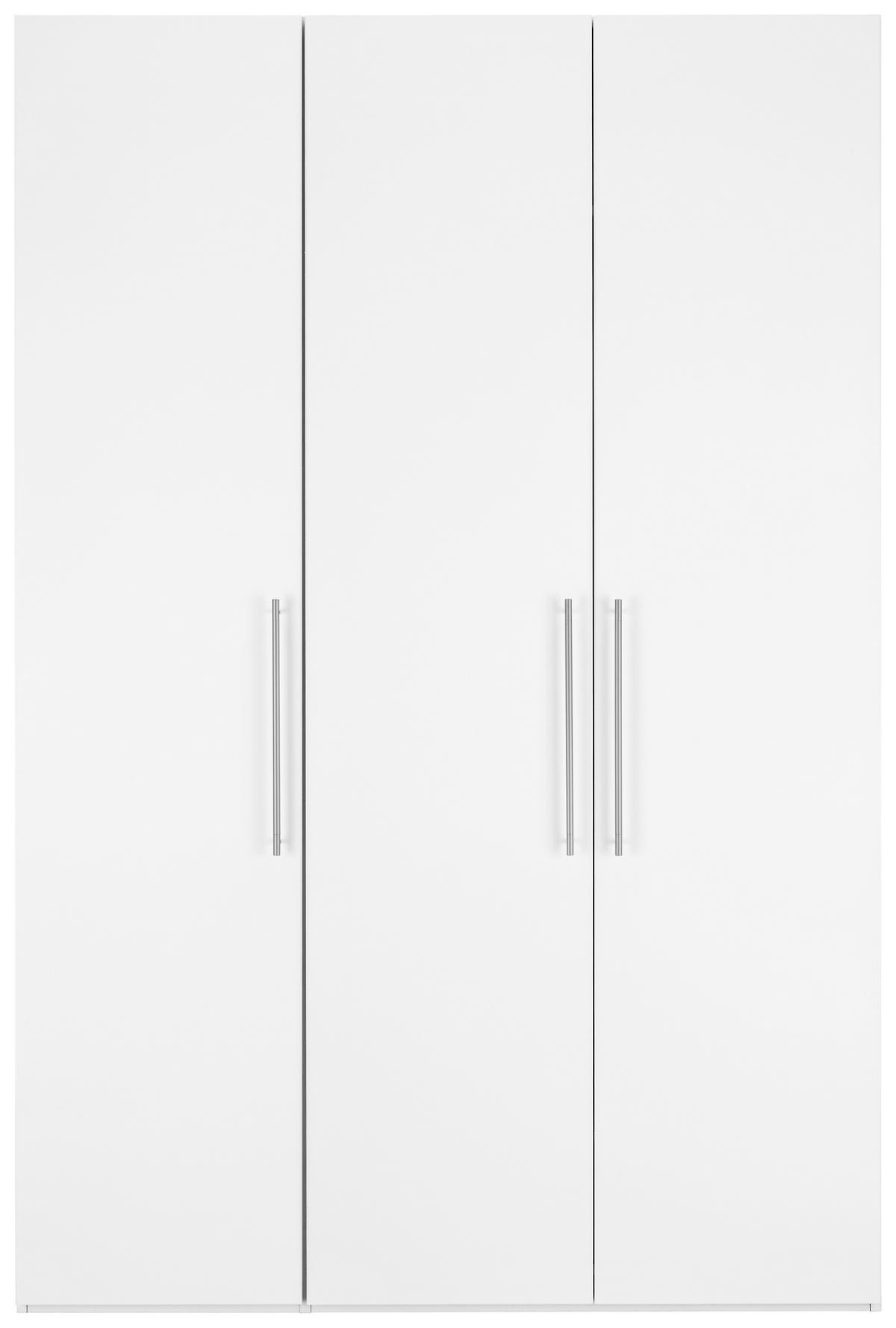 Skříň s otočnými dveřmi bílá barva,š. 147 cm - bílá/barvy chromu, Moderní, kov/kompozitní dřevo (147/219/60cm) - Mömax