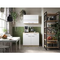 BUFFET Merle Weiß/Eiche Dekor B:100cm - Eichefarben/Weiß, Basics, Glas/Holzwerkstoff (100/200/60cm) - Respekta