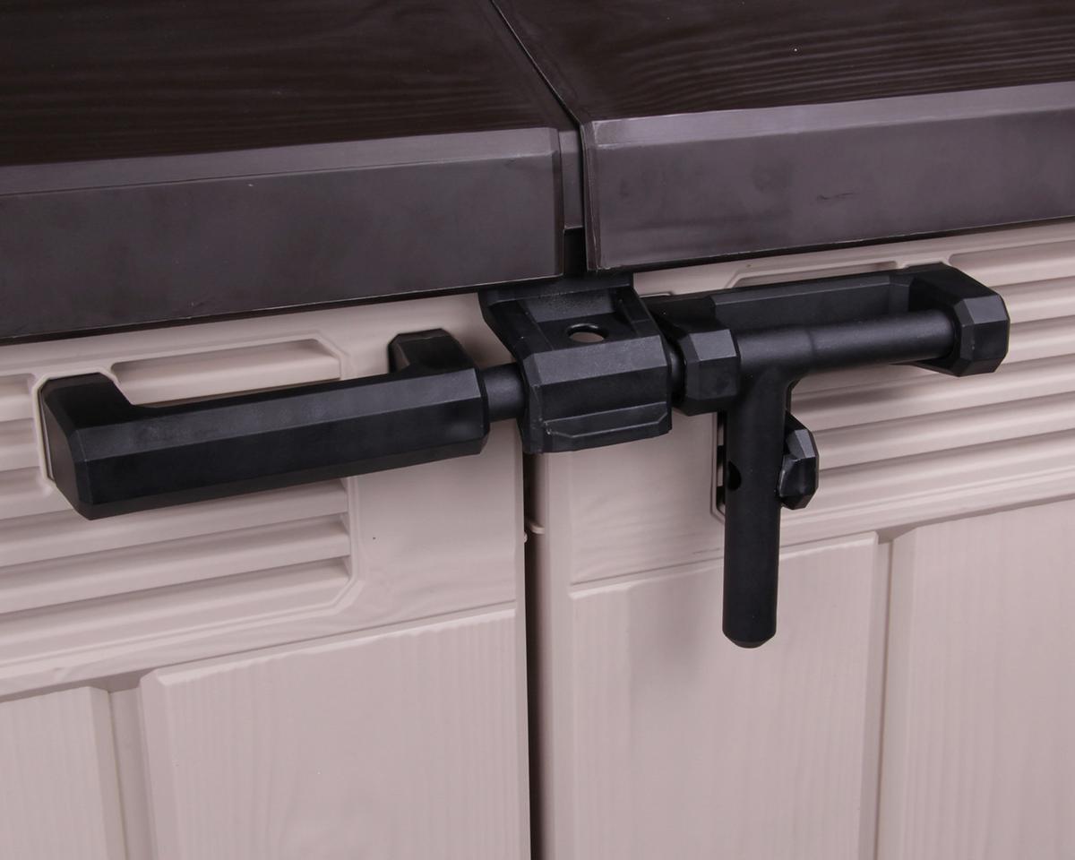 Mülltonnenbox für 2 Tonnen BxHxT 177x134x113 cm - Beige/Grau, Basics, Kunststoff (177/134/113cm)