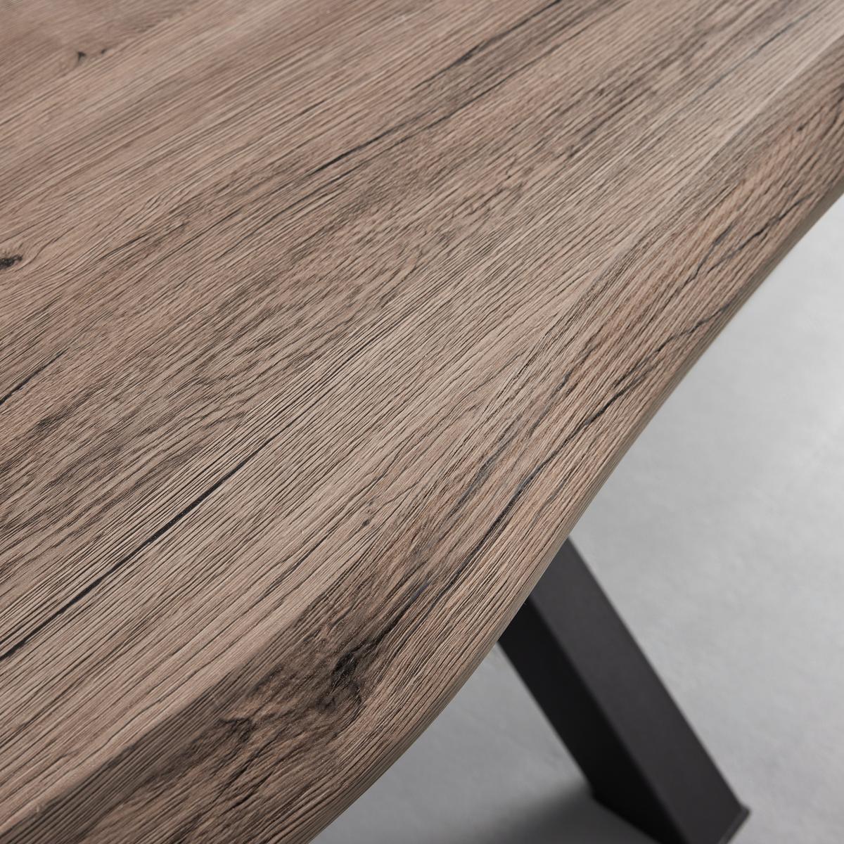 Jedálenský stôl RICO 180x90 cm - čierna/farba duba, Modern, kov/drevo (180/90/76cm) - Bessagi Home