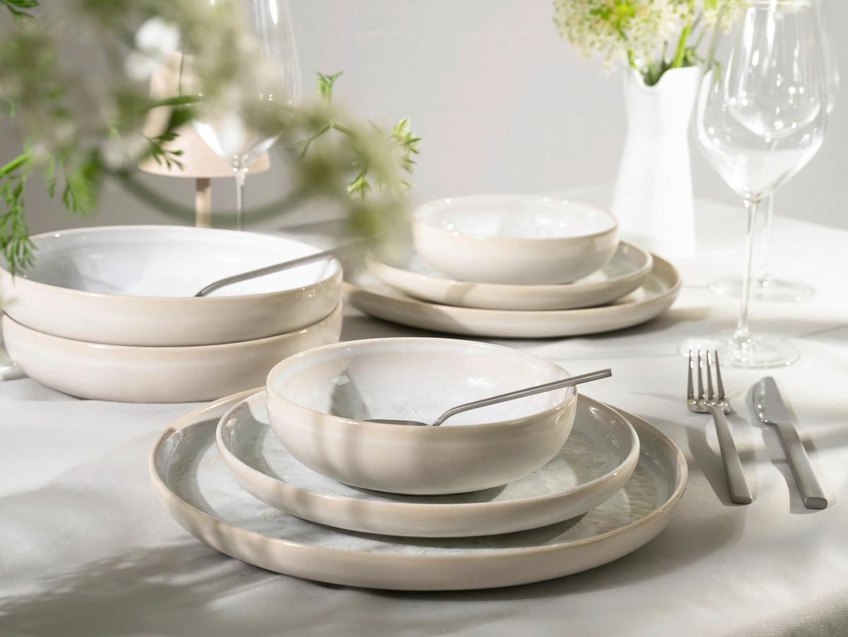 Tafelserviceset YUKi Steinzeug, Weiß, 8 -Teilig. - Weiß, Basics, Keramik - Creatable