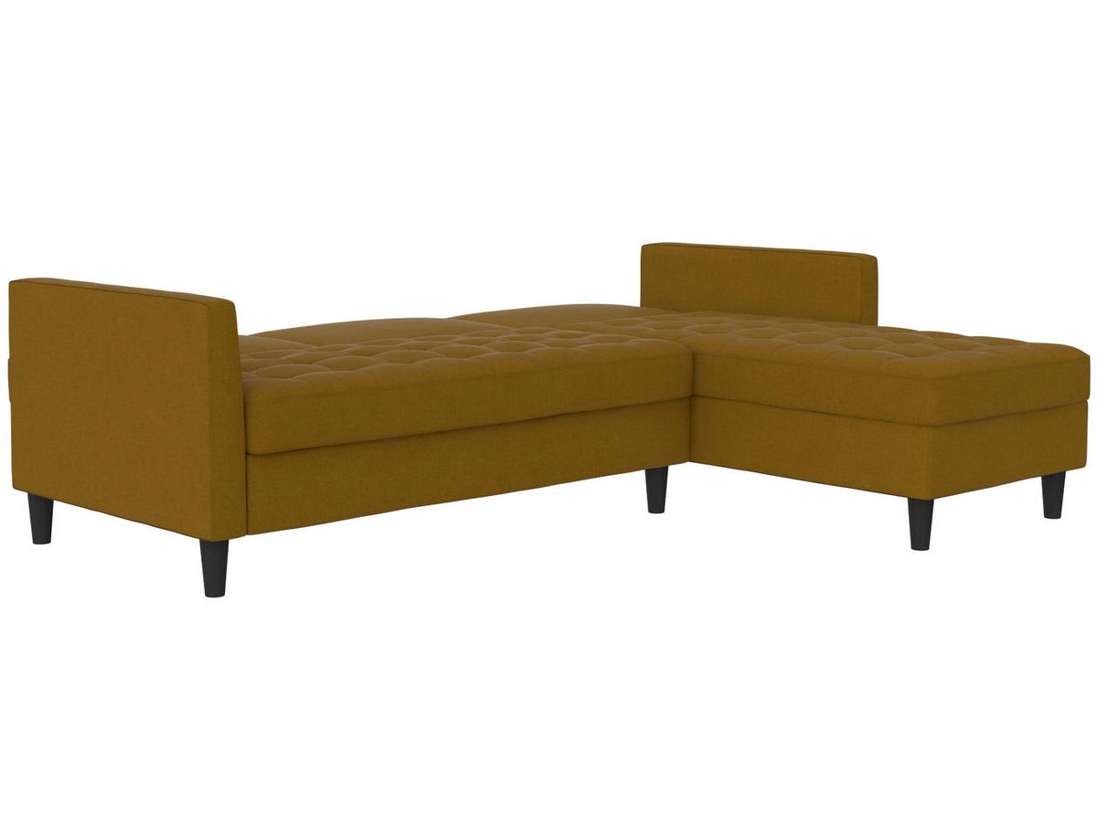 Ecksofa Palermo Currygelb, mit Stauraum - Currygelb/Schwarz, Basics, Textil (213/154cm) - Livetastic