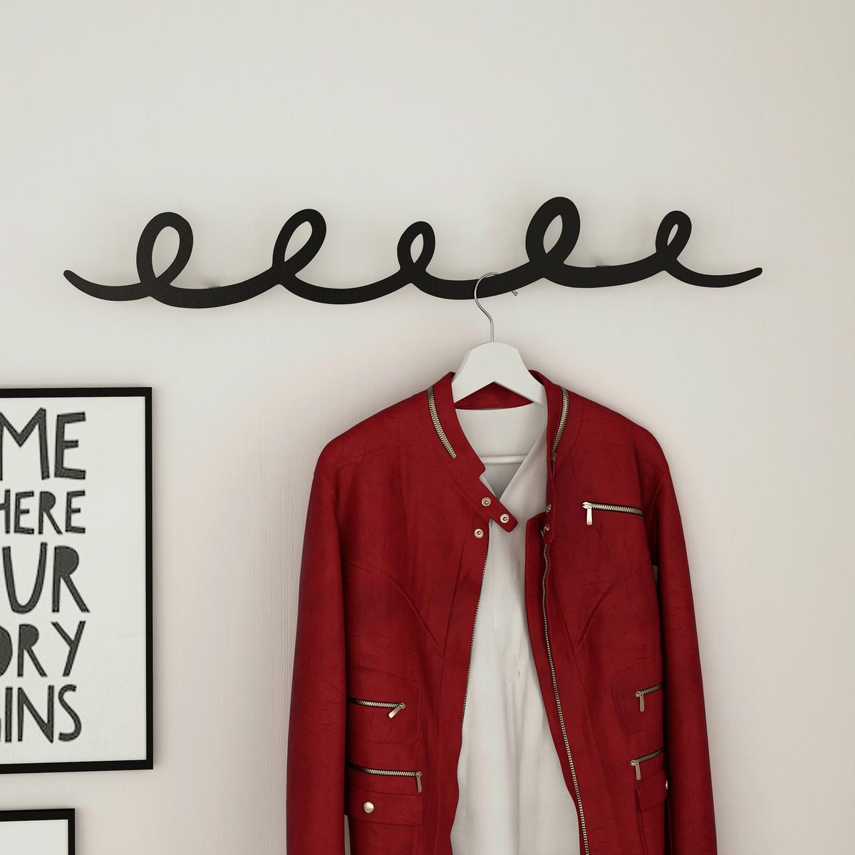 Wandgarderobe Sing, Schwarz B: 80 Cm - Schwarz, Design, Metall (80/12/1cm) - Livetastic