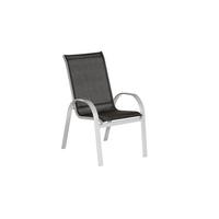 Gartensessel 2er-set Stapelbar Amalfi Metall/textil - Silberfarben/Schwarz, ROMANTIK / LANDHAUS, Textil/Metall (56/97/76cm) - Gardenson