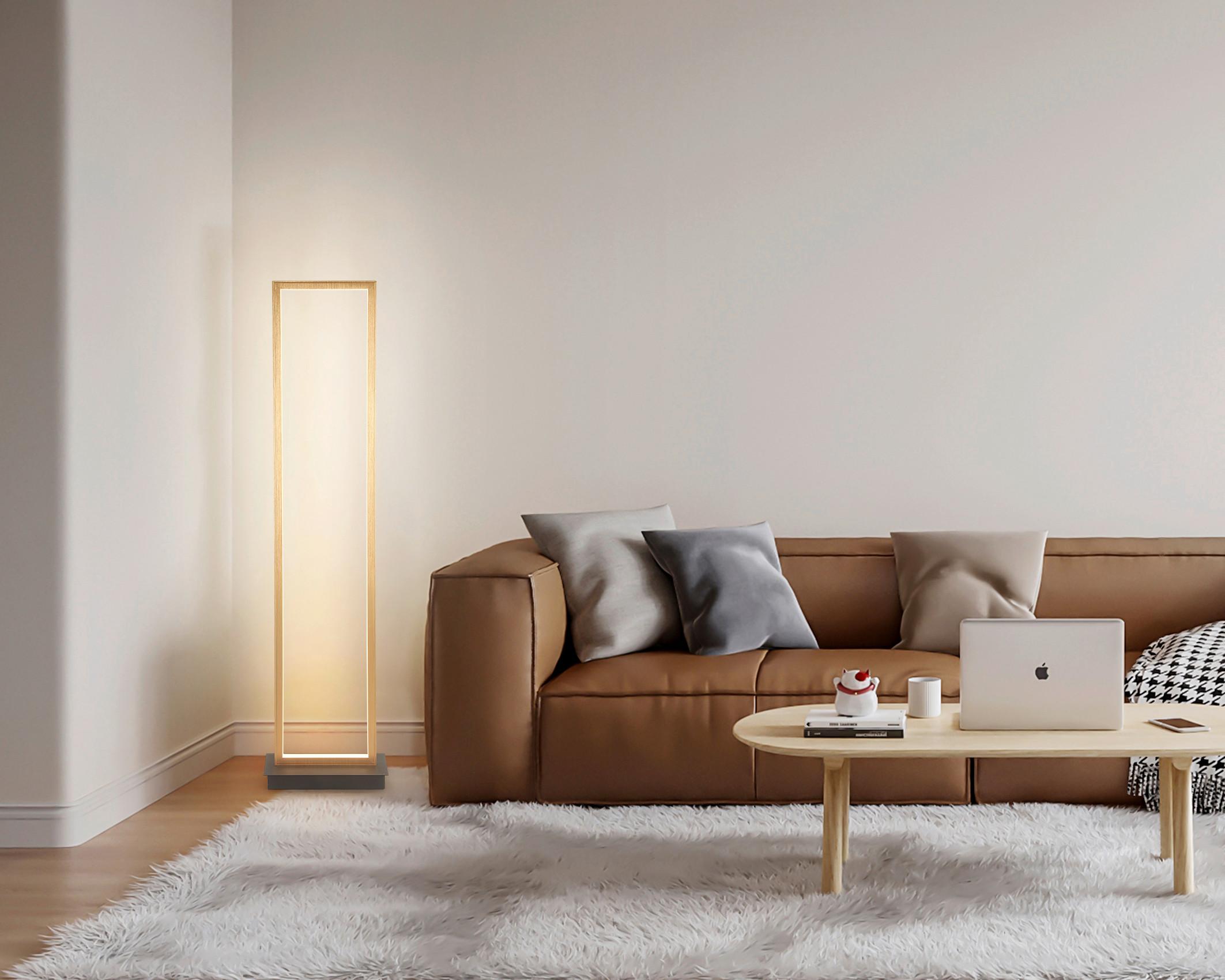 Stojací Led Svítidlo Emomi, V: 120cm - černá/barvy zlata, Moderní, kov/plast (30/18/120cm) - Modern Living