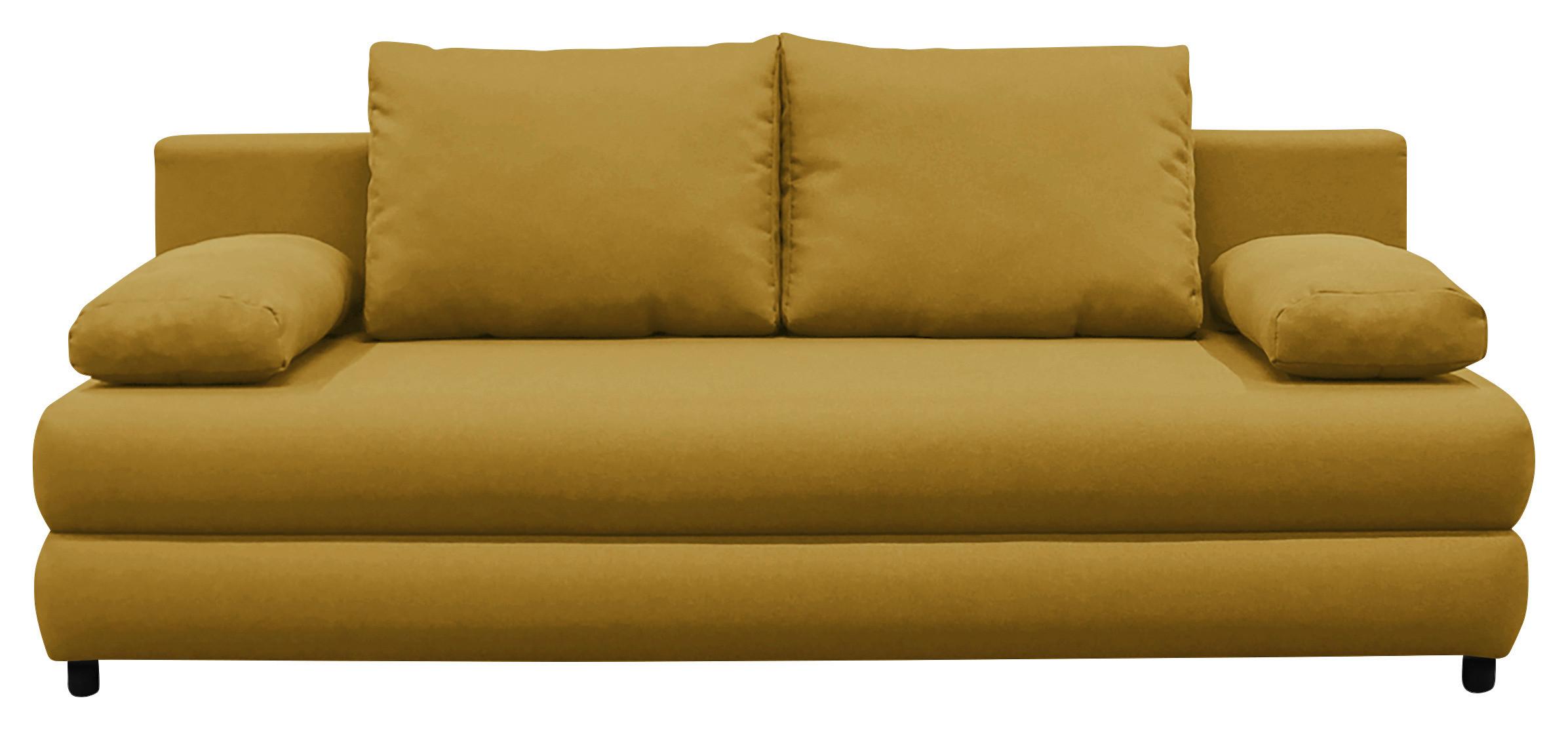 SCHLAFSOFA Mela Gelb B: 200 cm - Gelb/Schwarz, Design, Textil (200/88/87cm) - P & B