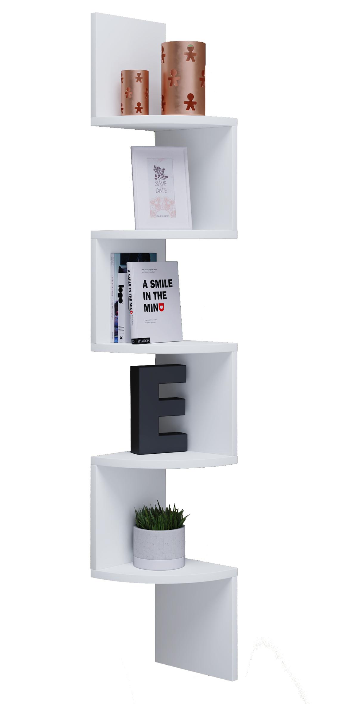 Eckregal Mintis B: 19,6cm Weiß