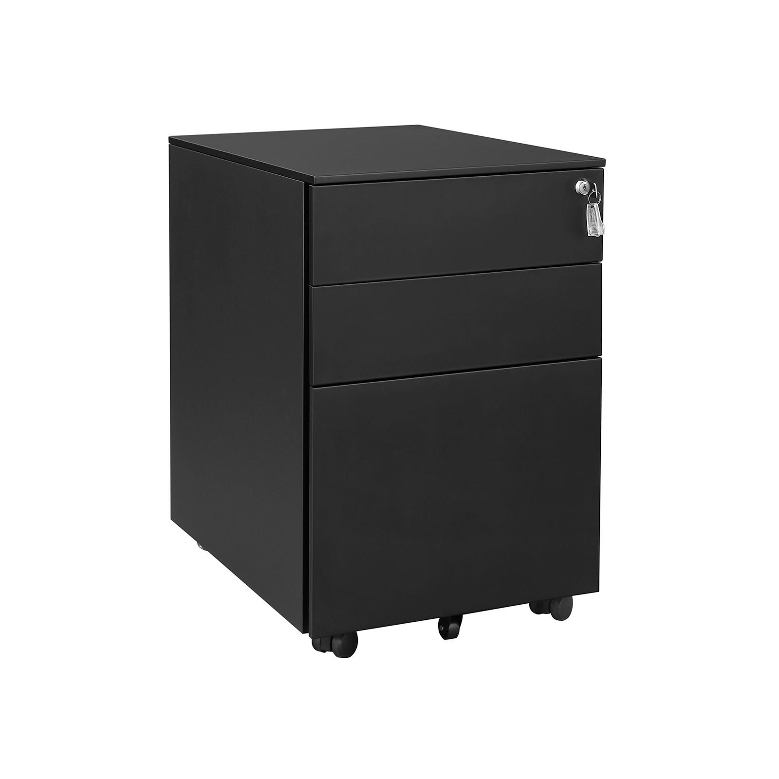 Rollcontainer Metall Schwarz Abschließbar 39x60x52 Cm - Schwarz, Basics, Metall (39/60/52cm) - Boxxx