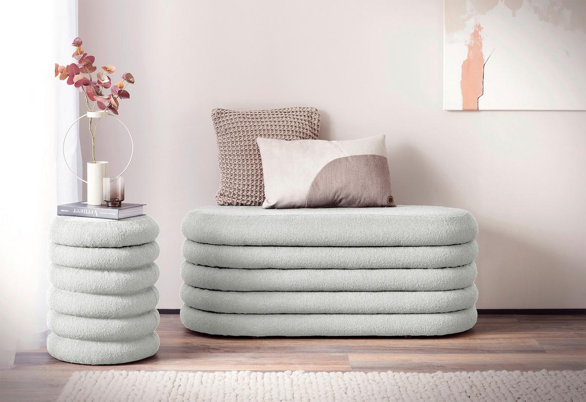 Hocker Weiß B: 38 Cm - Weiß, MODERN, Textil (38/45/38cm) - Livetastic
