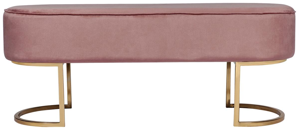 Sedací lavice starorůžová - starorůžová/barvy zlata, Design, kov/dřevo (105/41/40cm) - MID.YOU