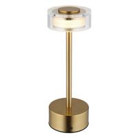 Akku-tischleuchte 21026m Shira - Klar/Messingfarben, Design, Kunststoff/Metall (8/23,5cm) - Globo