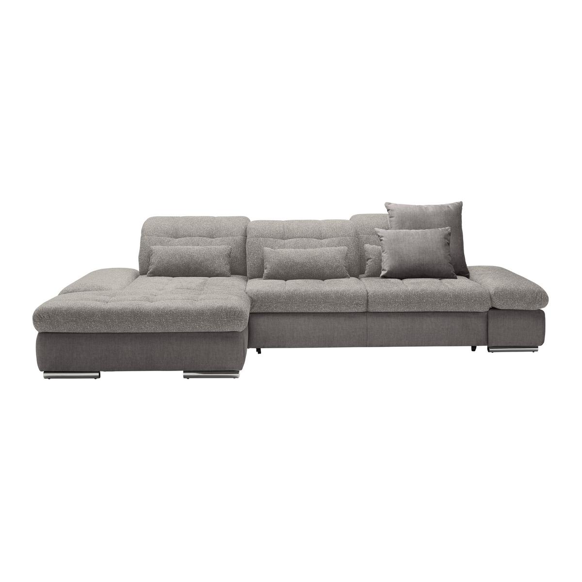 Rohová sedačka SANFINO, ľavá, strieborná - chrómová/strieborná, Konventionell, kov/drevo (199/79-96/305cm) - Premium Living