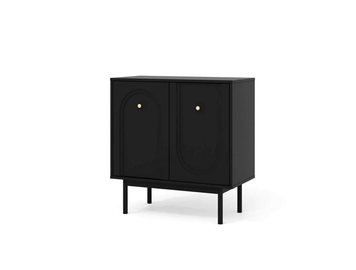 Sideboard Mazoma Schwarz B: 79cm - Kaschmir/Schwarz, LIFESTYLE, Holzwerkstoff (79/82/39cm) - MID.YOU