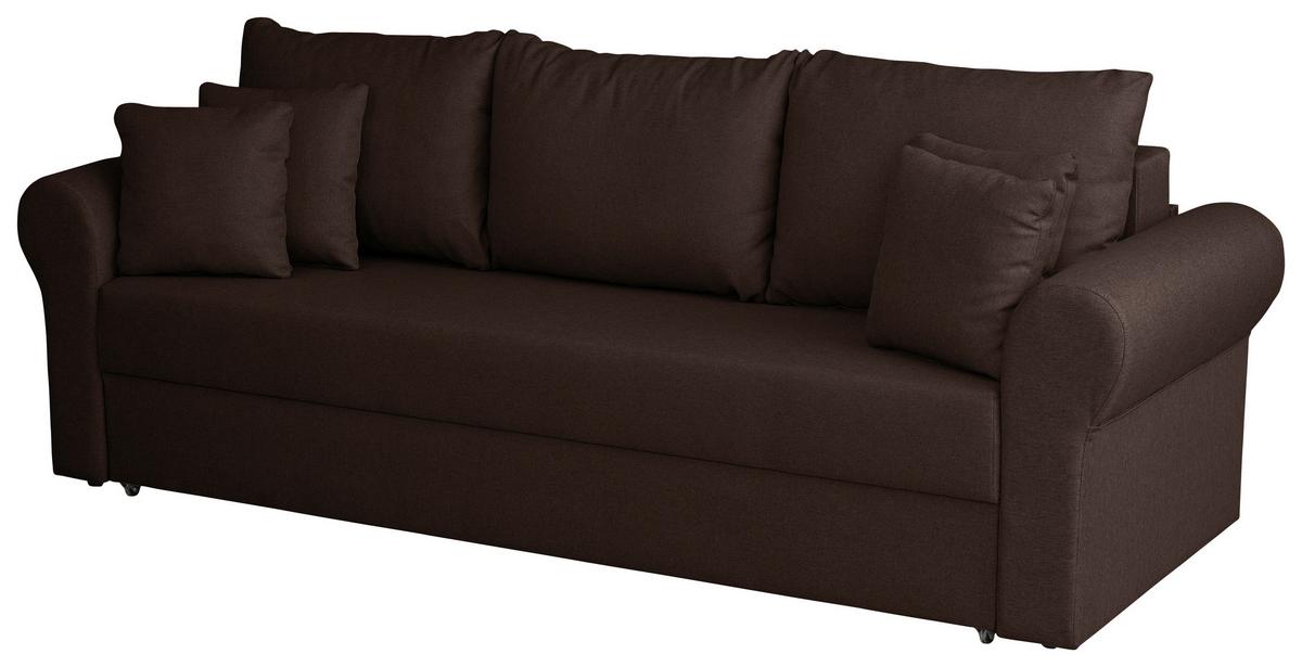 Schlafsofa Sara - Dunkelbraun/Schwarz, Design, Textil (235/75/90cm) - P & B