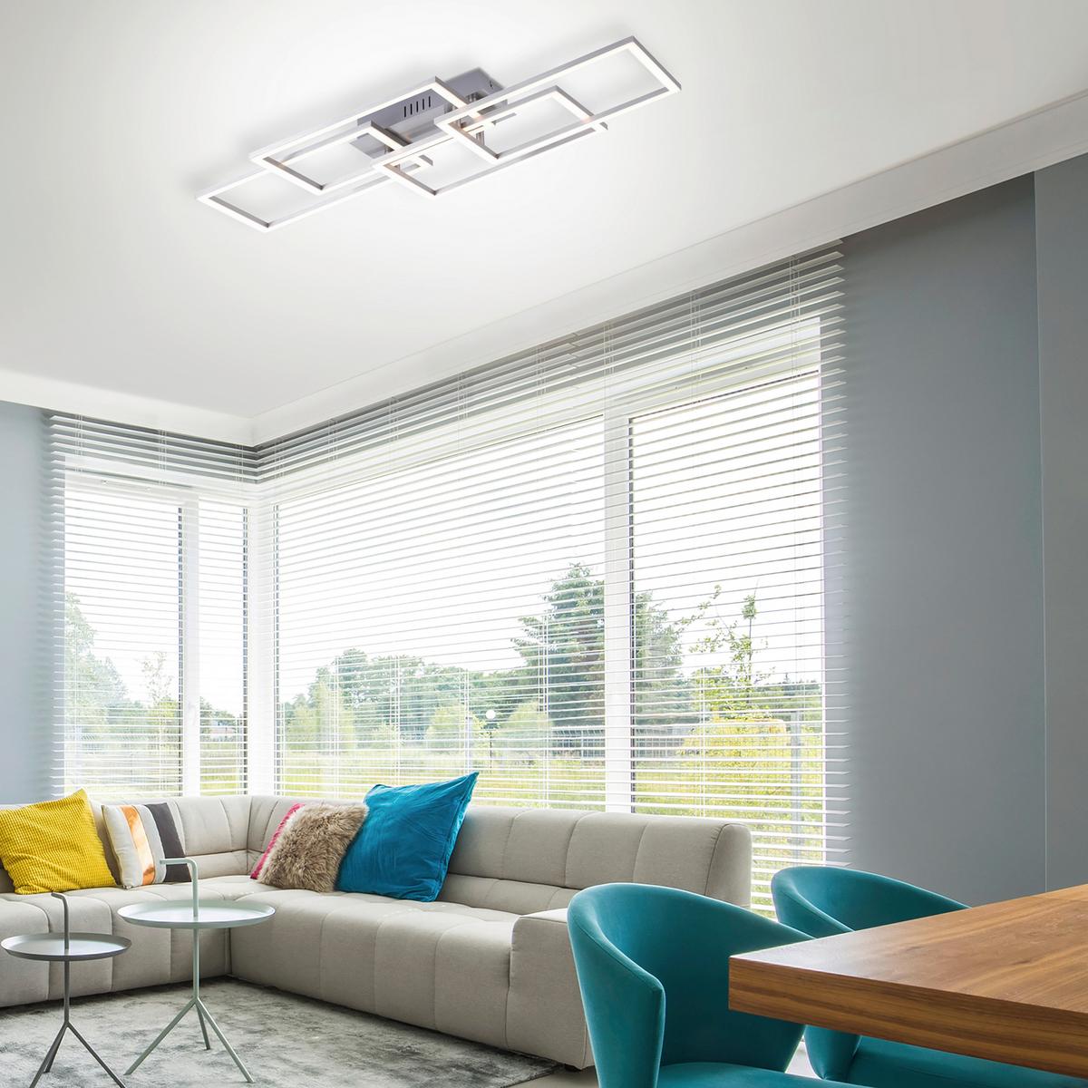 LED-Deckenleuchte Iven L: 70 cm dimmbar mit Memory-Funktion - Alufarben, Design, Kunststoff/Metall (70/34,5/9,5cm)