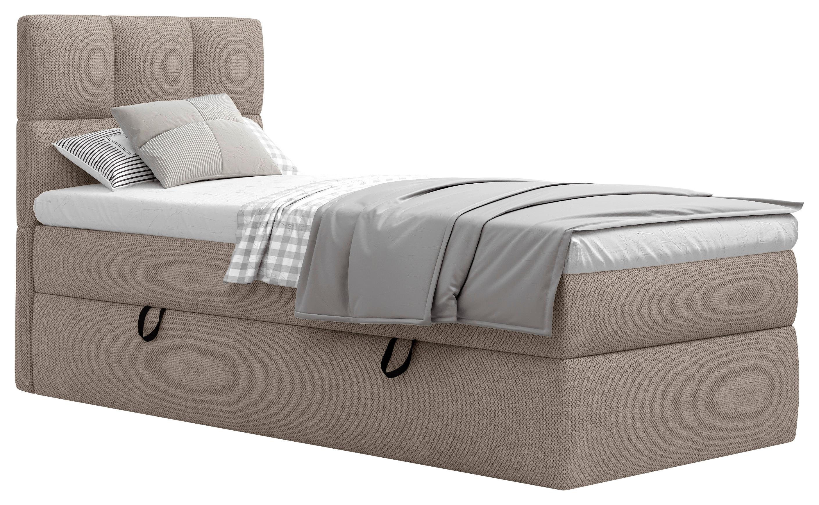 Boxbett Polly - Hellbraun/Schwarz, MODERN, Holz/Holzwerkstoff (90/200cm) - MID.YOU