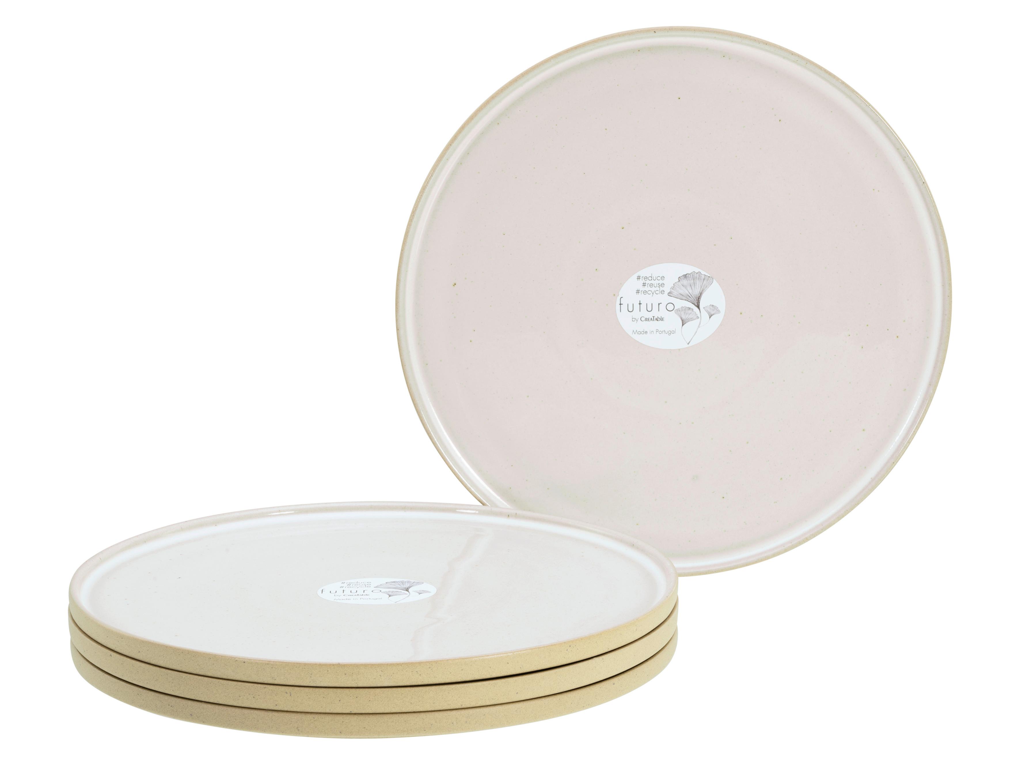 Speisetellerset Futuro Weiß, Beige L: 28,5 cm - Beige/Weiß, Basics, Keramik (28,5/28,5/13cm) - Creatable