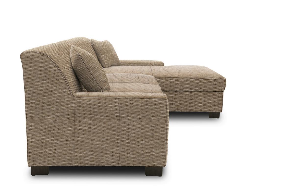 Ecksofa Norma Braun/ Beige Webstoff - Wengefarben/Beige, Design, Textil (268/153cm) - MID.YOU