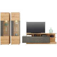 Wohnkombination Modern 3-Tlg. Limit Eiche Dekor/Matera - MODERN, Glas/Holzwerkstoff (326/201/40cm)
