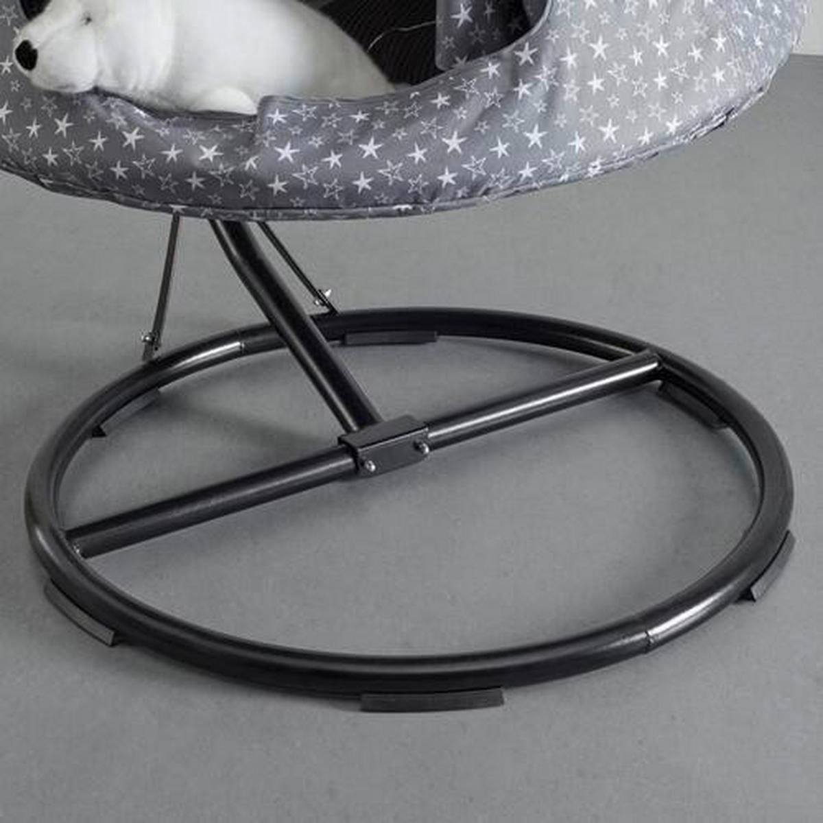 Závesná hojdačka pre deti MAYA - čierna/sivá, Modern, kov/textil (110/190/110cm) - Bessagi Kids