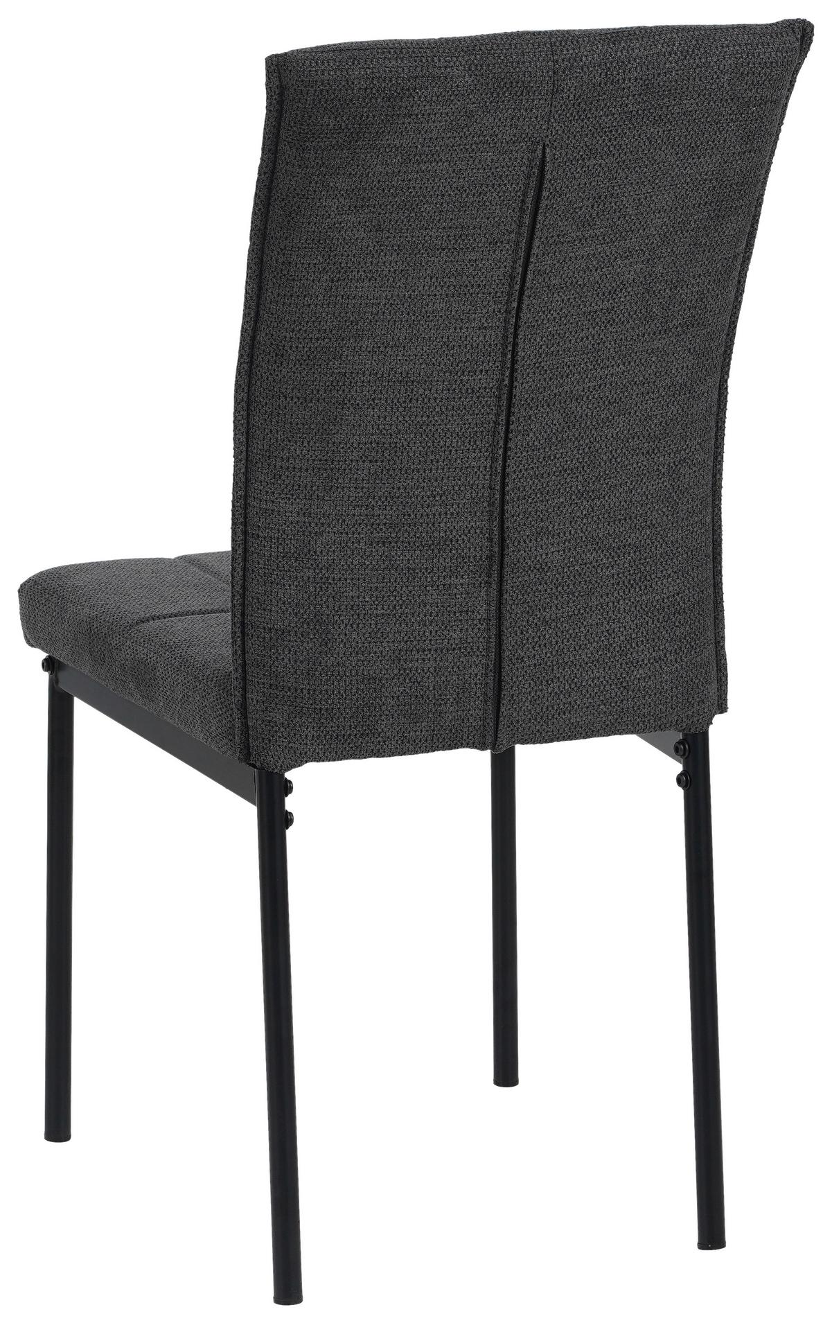 Vierfußstuhl Finn Webstoff Anthrazit, B: 44 cm - Anthrazit/Schwarz, KONVENTIONELL, Textil/Metall (44/96/61cm) - MID.YOU