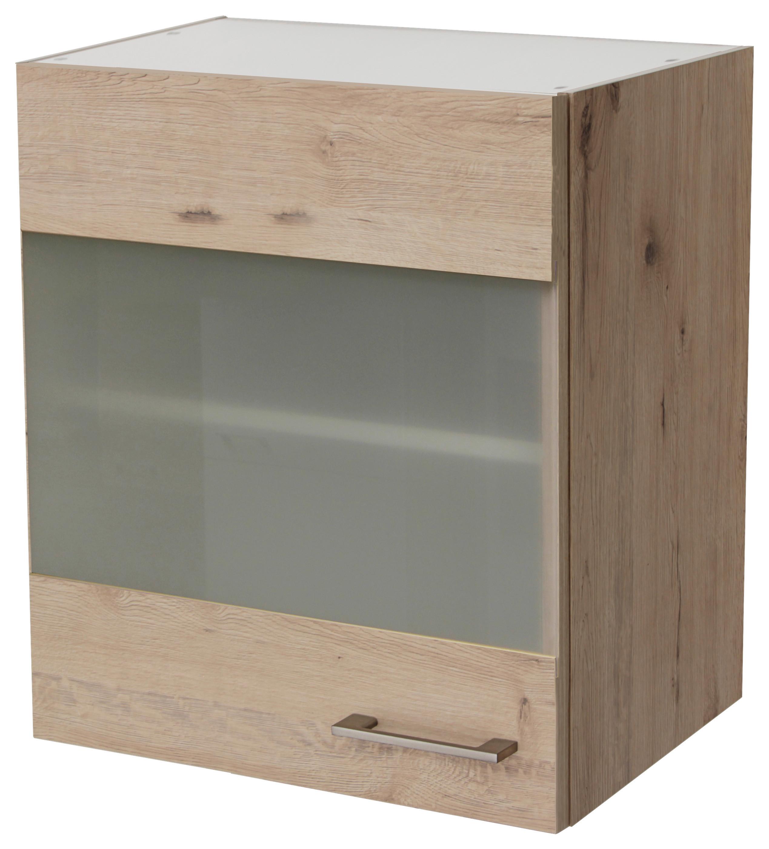 Kuchyňská horní skříňka RIVA HGH50 - dub San Remo/čiré, Moderní, kov/kompozitní dřevo (50/54,8/32cm)