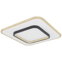 Led-deckenleuchte Lima L: 45,8 Cm Mit Fernbedienung - Opal/Schwarz, Basics, Kunststoff/Metall (45,8/45,8/6cm) - Globo