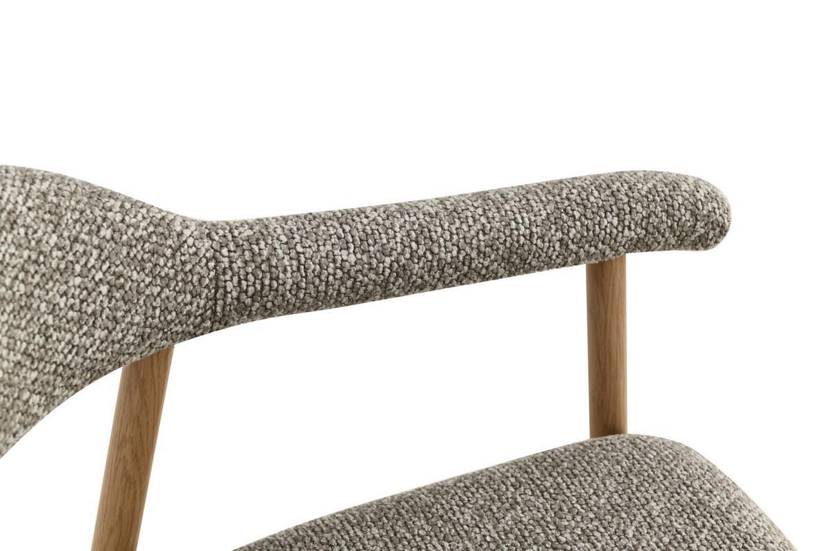 Barhocker Boucle Taupe/Eichefarben B: 54 cm - Taupe/Eichefarben, MODERN, Holz/Textil (54/94,5/54,5cm) - Livetastic