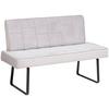 Sitzbank Tilos mit Lehne Samt Hellgrau, B: 140 cm - Hellbraun/Hellgrau, KONVENTIONELL, Textil/Metall (140/88/62cm) - MID.YOU