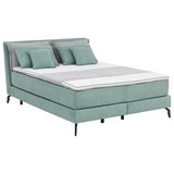 Boxspringbett Orta 140x200 cm Mintgrün - Hellgrau/Schwarz, MODERN, Textil (140/200cm) - Carryhome