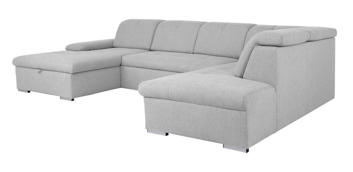 Wohnlandschaft Ramzes Hellgrau U: 173x328x215 cm - Hellgrau/Grau, Design, Textil (173/328/215cm) - MID.YOU