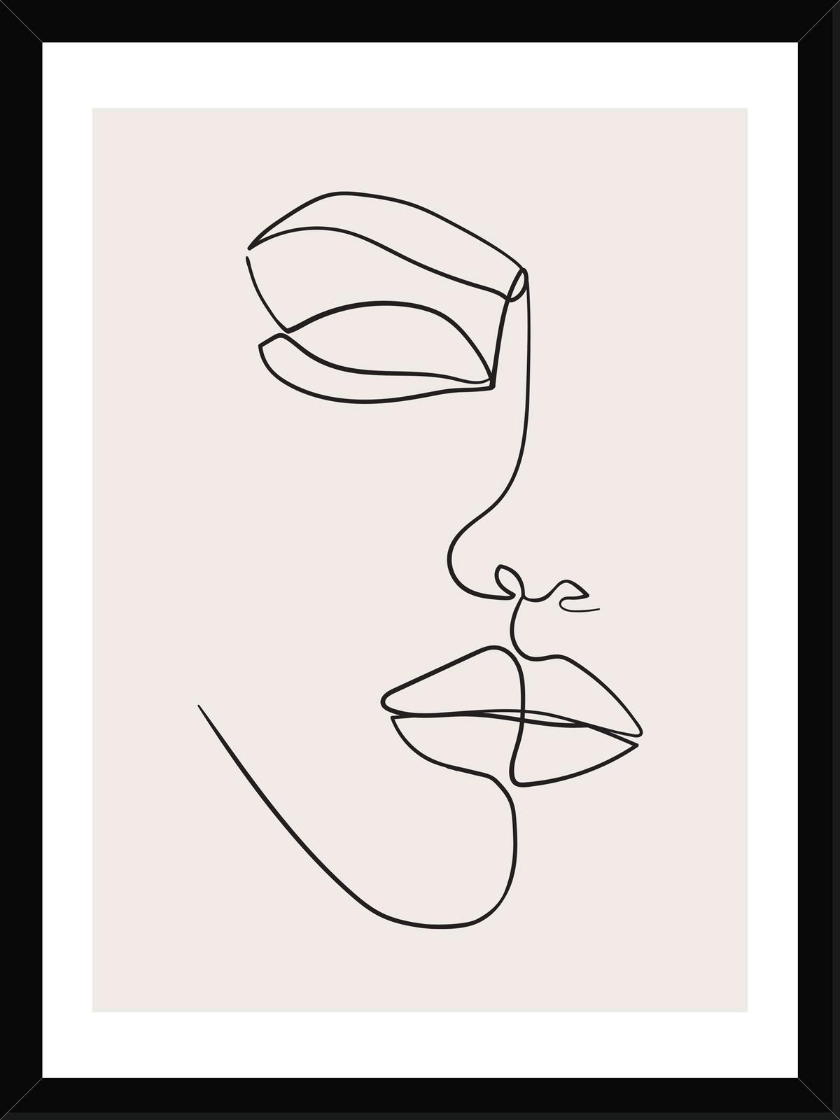 Obraz Vous, 30/40cm - bílá/černá, kompozitní dřevo/papír (30/40cm) - Modern Living