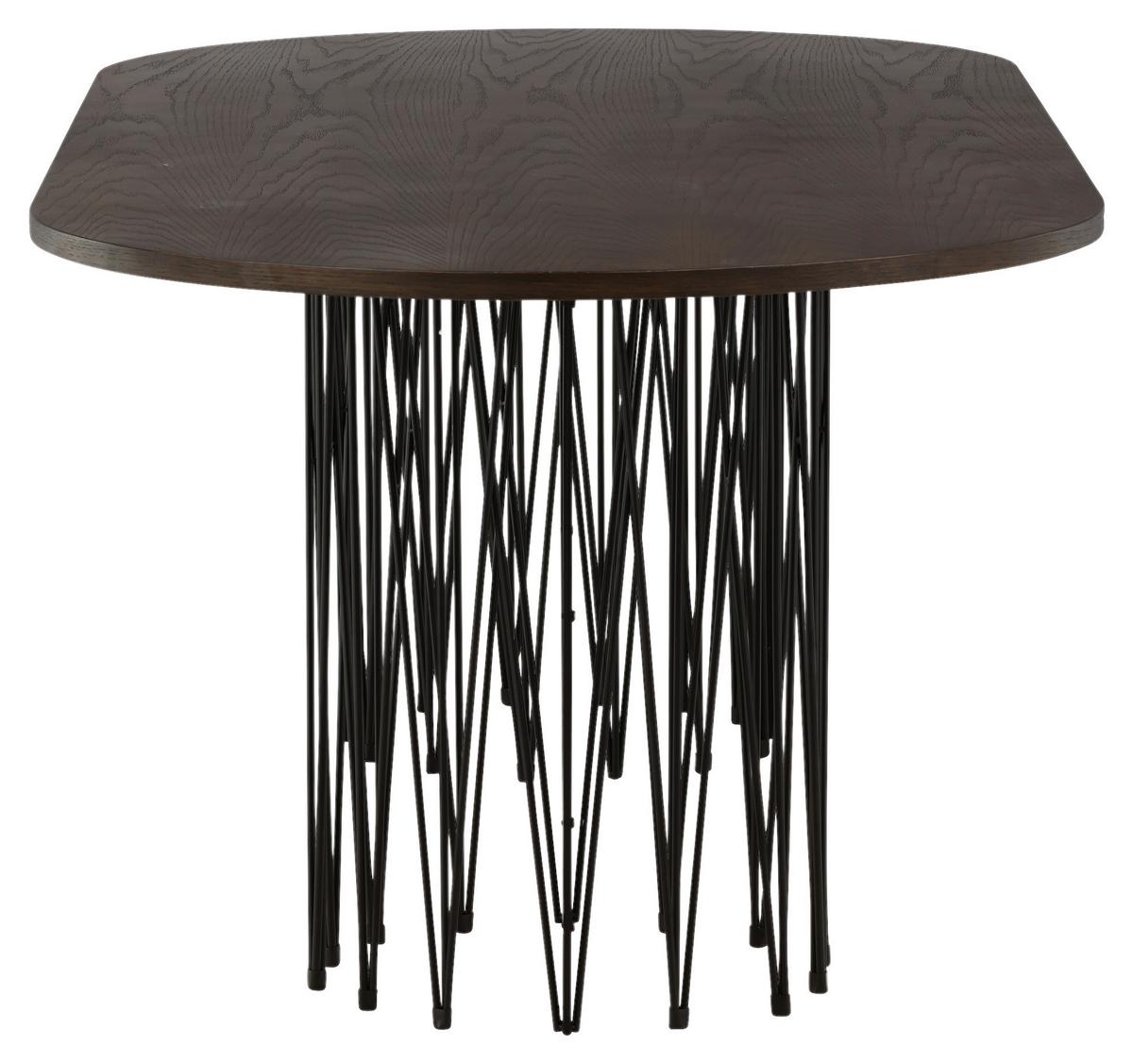 Esstisch Stone - Dunkelbraun/Schwarz, Design, Holz/Metall (220/100/74cm) - Livetastic