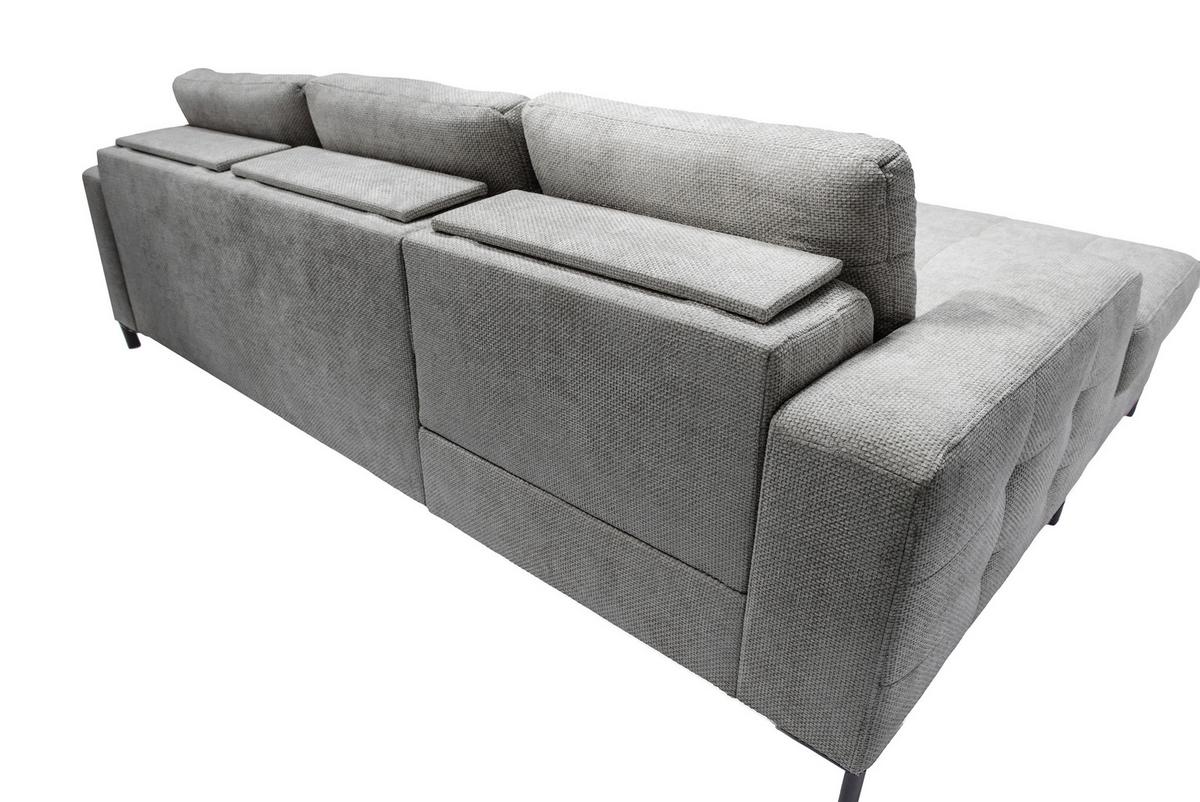 Ecksofa Bonito Grau, Schenkel: 176x255 cm - Schwarz/Grau, Design, Textil (176/255cm) - Livetastic