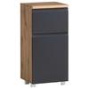 Unterschrank Varese B: 40 cm Grau/Eiche Wotan - Eiche Wotan/Grau, MODERN, Holzwerkstoff (40/79/35cm) - Held
