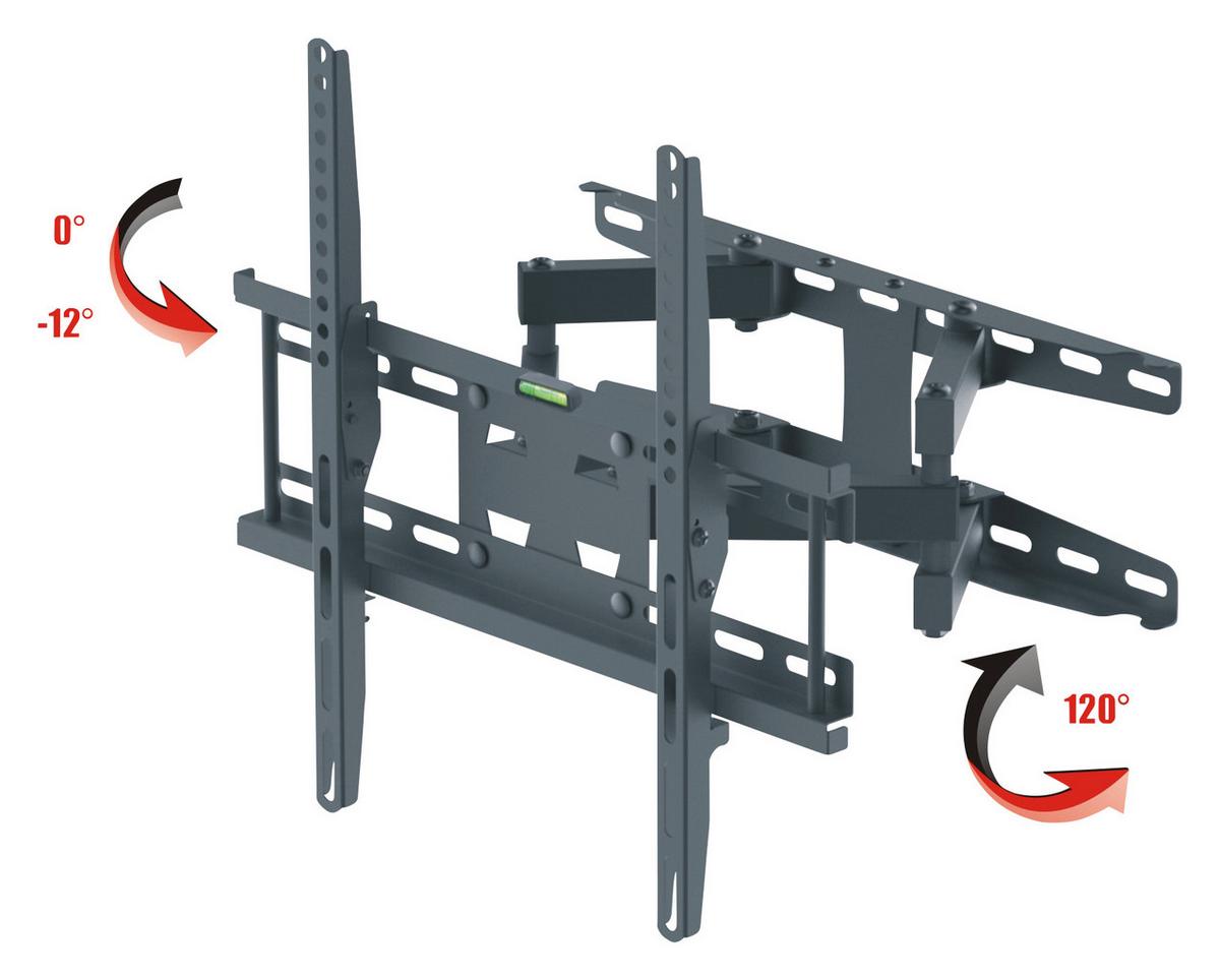 TV-Wandhalterung Bis 56“ ausziehbar Fx Mercury Black - Schwarz, MODERN, Metall (44/35/40cm)