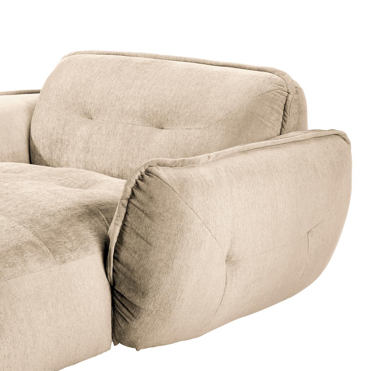 XXL-Sessel Fluffy, Creme B: 182 cm - Creme/Schwarz, MODERN, Textil (182/87/184cm) - Trendmanufaktur