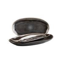 Servierplatten-Set Niara Organic Braun Schwarz - Schwarz/Braun, Basics, Keramik - Mäser