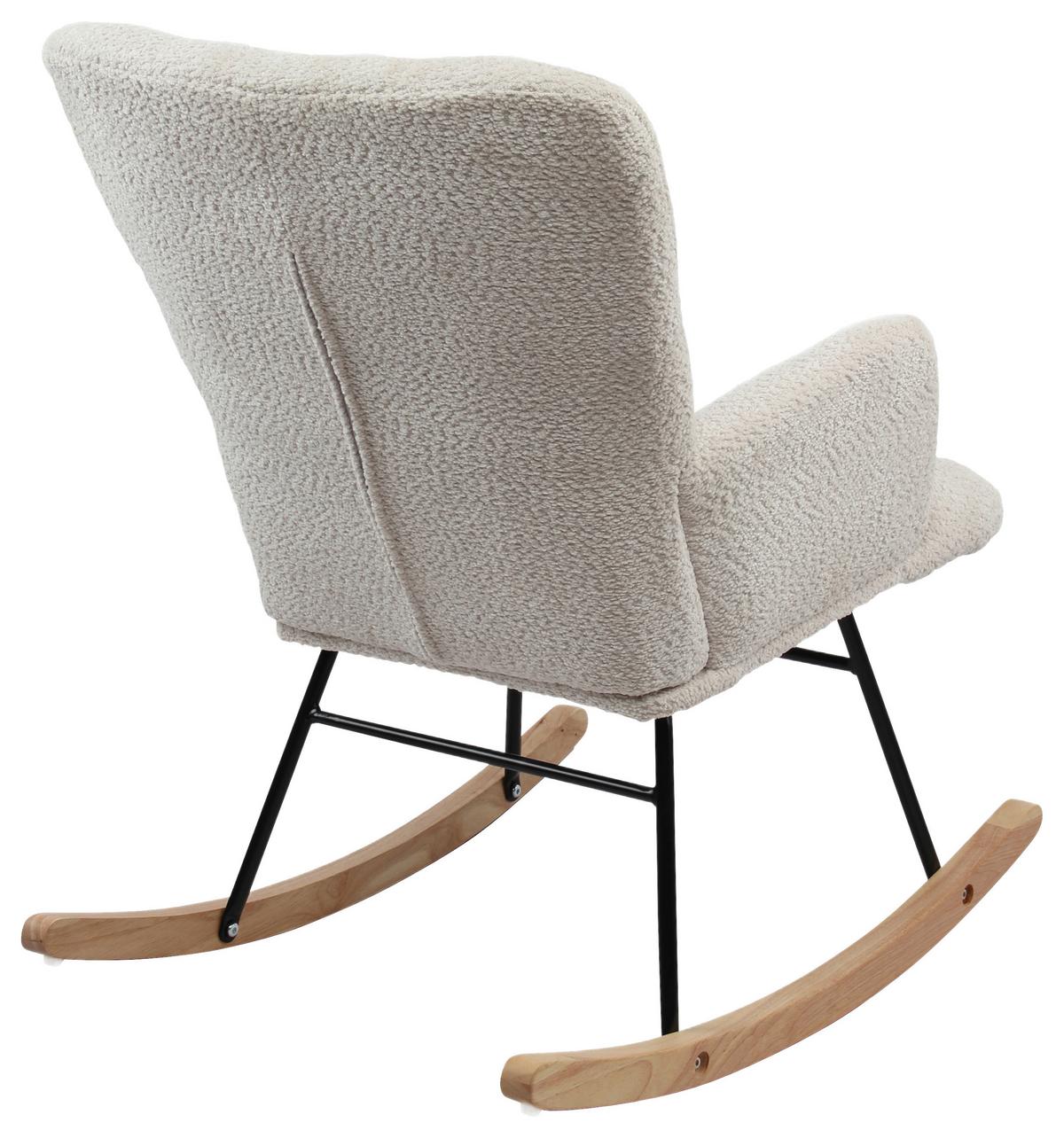 Schaukelstuhl Viktor Weiß B: 62 cm - Naturfarben/Weiß, Basics, Holz/Textil (62/90/52cm) - P & B