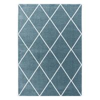 Hochflor Teppich Blau/weiß Rio 80x150 Cm - Blau, Basics, Textil (80/150cm)
