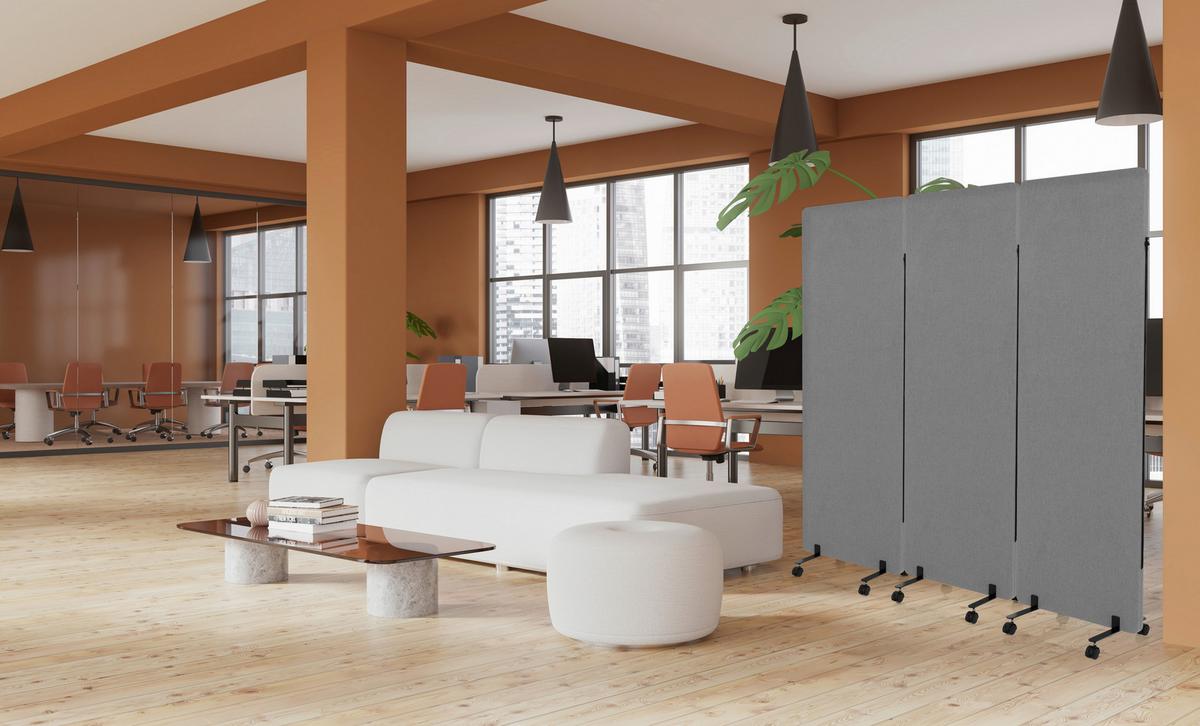 Trennwand Flexmiut - Dunkelgrau, Basics, Kunststoff/Textil (60/177/3cm) - MID.YOU