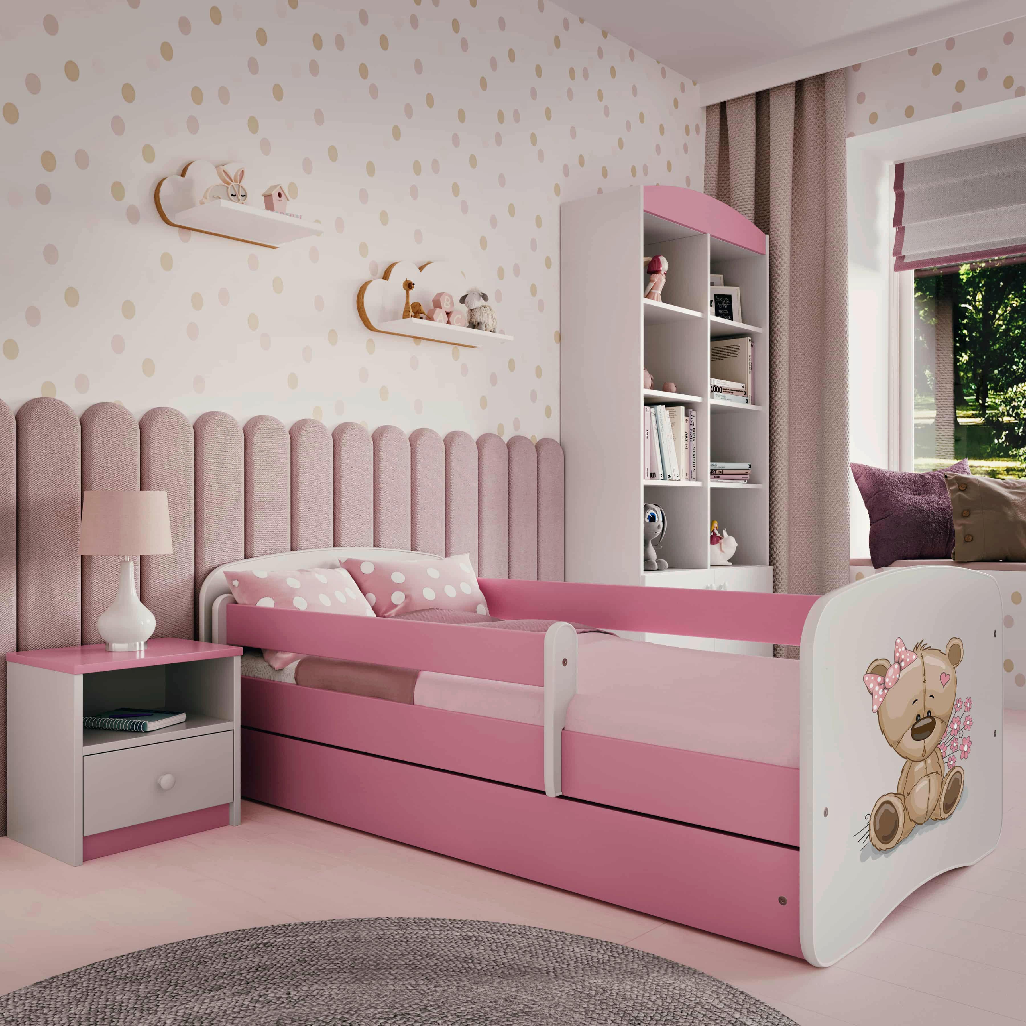 Kinder-/Juniorbett Babydreams inkl. Matratze 80x160 - Pink/Birkefarben, MODERN, Holz/Holzwerkstoff (80/160cm) - MID.YOU